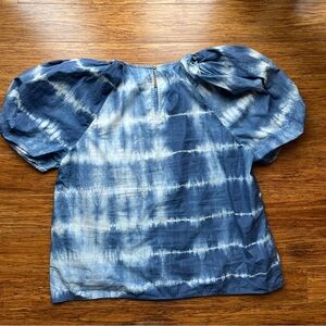 Ulla Johnson Winona Blouse Indigo Tie Dye Sz 10
